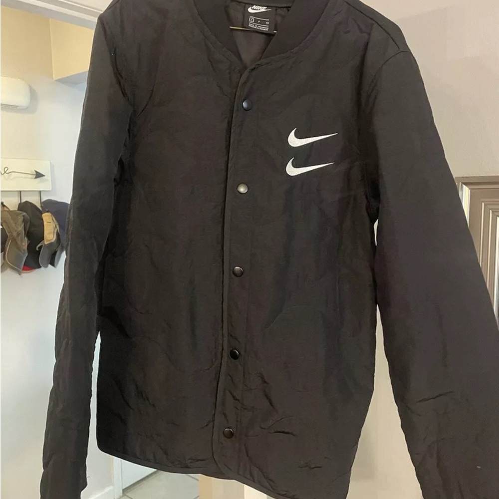 Men's Nike Black/White Sportswear Swoosh  Jacket SZ  Small